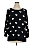 Adrianna Papell Hearts Black Pullover Sweater Size XL - photo 1