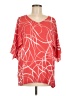 Dennis by Dennis Basso 100% Polyester Orange 3/4 Sleeve Blouse Size M - photo 1
