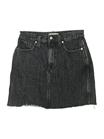 Madewell Rigid Denim Straight Mini Skirt in Hideaway Wash (view 1)