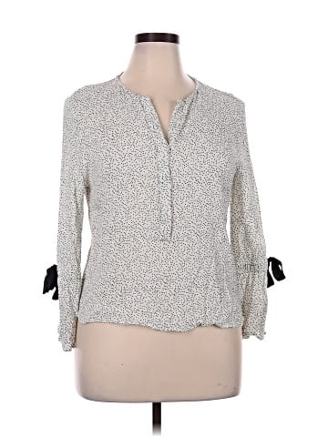 Zara Basic 3/4 Sleeve Henley (view 1)