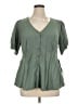 Torrid Green Short Sleeve Blouse Size 1X Plus (1) - photo 1