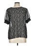 Pieces 100% Polyester Polka Dots Black Short Sleeve Blouse Size L - photo 1