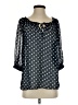 Aqua 100% Polyester Polka Dots Black 3/4 Sleeve Blouse Size S - photo 1