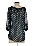 Aqua 100% Polyester Polka Dots Black 3/4 Sleeve Blouse Size S - photo 2