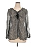 Jessica Simpson 100% Polyester Silver Long Sleeve Blouse Size 1X - photo 1
