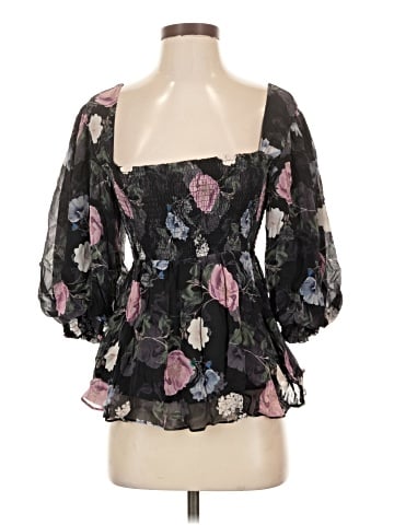 Nicholas 3/4 Sleeve Silk Top (view 1)