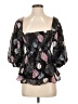 Nicholas 100% Silk Black 3/4 Sleeve Silk Top Size S - photo 1