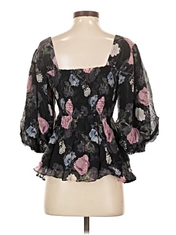 Nicholas 3/4 Sleeve Silk Top (view 2)