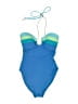 Robin Piccone Color Block Blue One Piece Swimsuit Size 4 - photo 1