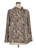 Noir 100% Polyester Animal Print Brown Long Sleeve Blouse Size XL - photo 1