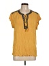 DR2 100% Rayon Yellow Short Sleeve Blouse Size L - photo 1