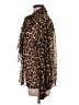 MNG 100% Polyester Animal Print Brown Long Sleeve Blouse Size 6 - photo 5