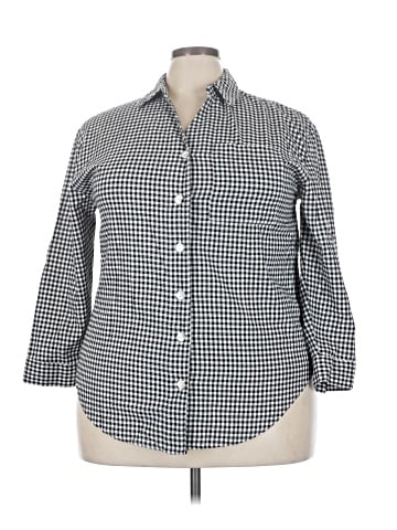 Club Z Collection 3/4 Sleeve Button-Down Shirt (view 1)