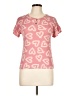One Step Up Hearts Pink Short Sleeve Top Size L - photo 1