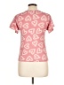 One Step Up Hearts Pink Short Sleeve Top Size L - photo 2