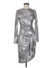 Aidan Mattox Metallic Silver Cocktail Dress Size 4 - photo 1