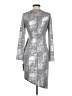Aidan Mattox Metallic Silver Cocktail Dress Size 4 - photo 2