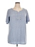Perceptions Woman Blue Short Sleeve Top Size 1X - photo 1