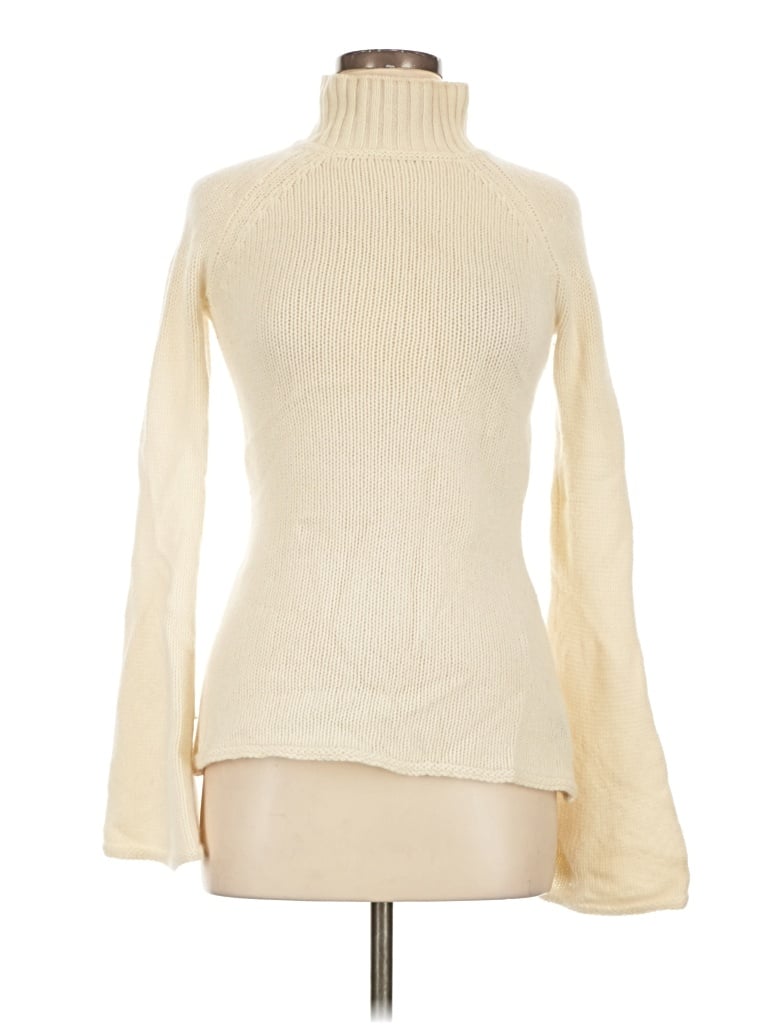 Pre-owned Laila Jayde Cashmere Pullover Sweater In Ivory