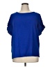 Fashion 100% Polyester Blue Short Sleeve Blouse Size XL - photo 1