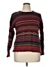 Casual Corner Print Burgundy Pullover Sweater Size 0X (estimated) - photo 1