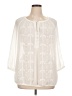 Lane Bryant 100% Polyester Ivory 3/4 Sleeve Blouse Size 14 - 16 Plus - photo 1