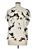 Apt. 9 100% Polyester Print Ivory Short Sleeve Blouse Size XL - photo 2