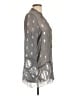 Hale Bob Silver 3/4 Sleeve Silk Top Size L - photo 4