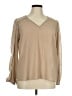 Express Tan Long Sleeve Blouse Size XL - photo 1