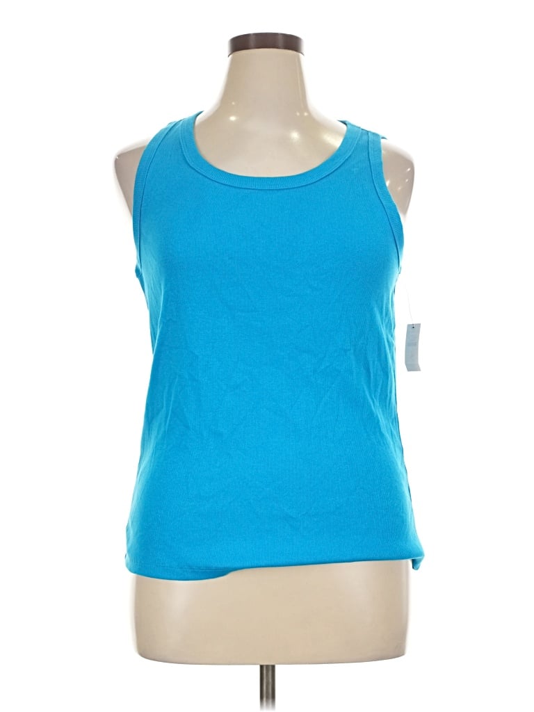 Talbots Tank Top Blue Halter Neckline Tops