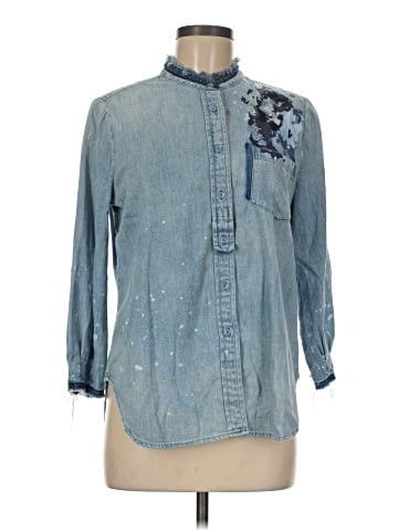 Adriano Goldschmied 3/4 Sleeve Button-Down Shirt (view 1)