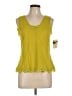 Axcess 100% Cotton Yellow Sleeveless Top Size L - photo 1