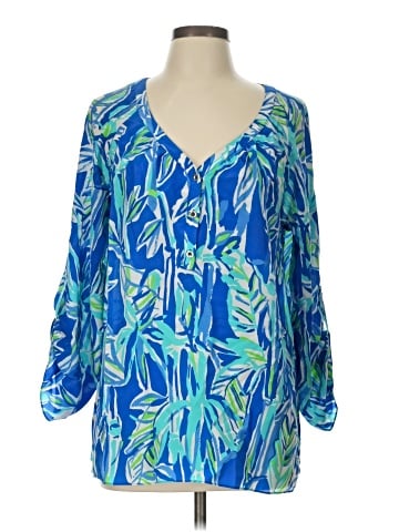 Lilly Pulitzer 3/4 Sleeve Silk Top (view 1)
