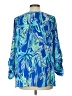 Lilly Pulitzer 100% Silk Blue 3/4 Sleeve Silk Top Size L - photo 2