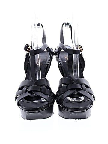 Yves Saint Laurent Calfskin Tribute 105 Platform Sandals (view 2)