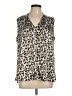 T Tahari Animal Print Ivory Sleeveless Blouse Size L - photo 1