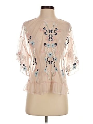 Kaari Blue 3/4 Sleeve Blouse (view 1)
