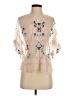 Kaari Blue 100% Polyester Ivory 3/4 Sleeve Blouse Size S - photo 1