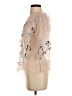 Kaari Blue 100% Polyester Ivory 3/4 Sleeve Blouse Size S - photo 5