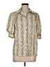 Sandro 100% Viscose Animal Print Ivory 3/4 Sleeve Button-Down Shirt Size Med (2) - photo 1