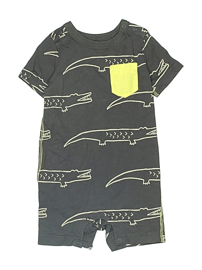 Pre-owned Tea Babies' Short Sleeve Onesie In Gray