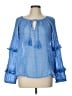 Sundance 100% Linen Blue 3/4 Sleeve Blouse Size L - photo 1