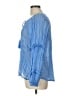 Sundance 100% Linen Blue 3/4 Sleeve Blouse Size L - photo 5