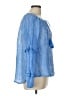 Sundance 100% Linen Blue 3/4 Sleeve Blouse Size L - photo 4