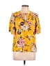 DR2 100% Rayon Yellow Short Sleeve Blouse Size L - photo 1