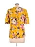DR2 100% Rayon Yellow Short Sleeve Blouse Size L - photo 2