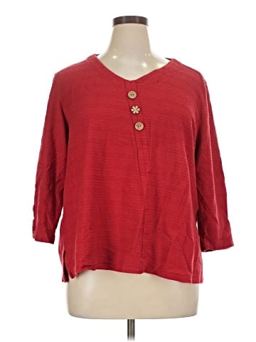 MULTIPLES 3/4 Sleeve Top (view 1)