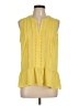 Maison Jules 100% Polyester Yellow Sleeveless Blouse Size L - photo 1