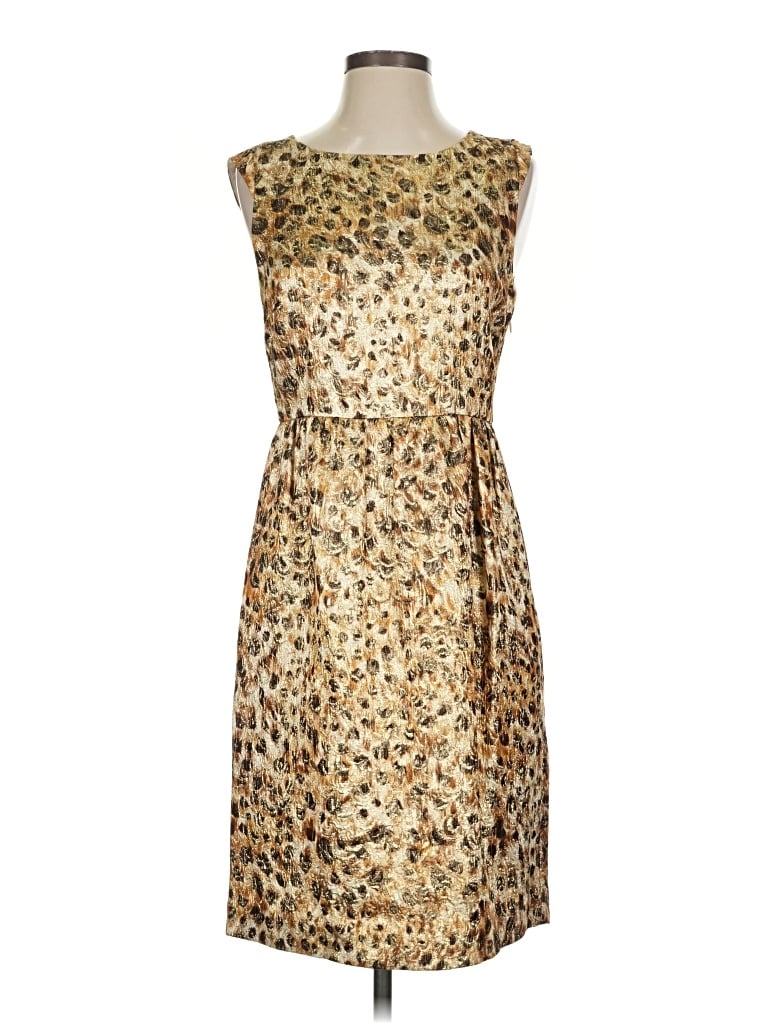 Pre-owned J.crew Collection Cocktail Dress In Gold