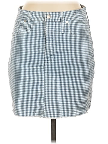 Madewell Stretch Straight Mini Skirt in Gingham: Raw-Hemmed Edition (view 1)